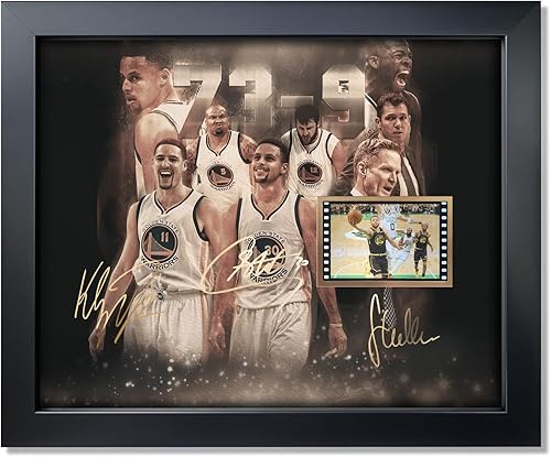 sufenvera Firmado Golden State Warriors - Póster con fotos enmarcadas, 2015-16, 2015-16
