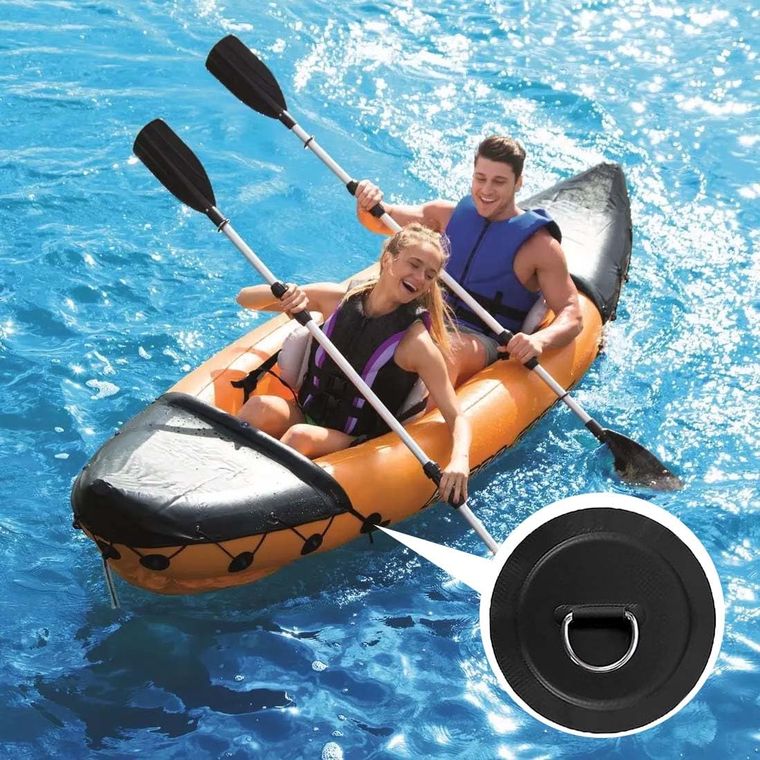 WEBEEDY Lot de 8 anneaux en D en acier inoxydable pour bateau gonflable, kayak, canoë, anneau en D, PVC pour stand-up paddleboard canoë rafting (noir WEBEEDY Lot de 8 anneaux en D en acier inoxydable pour bateau gonflable, kayak, canoë, anneau en D, PVC pour stand-up paddleboard canoë rafting (noir