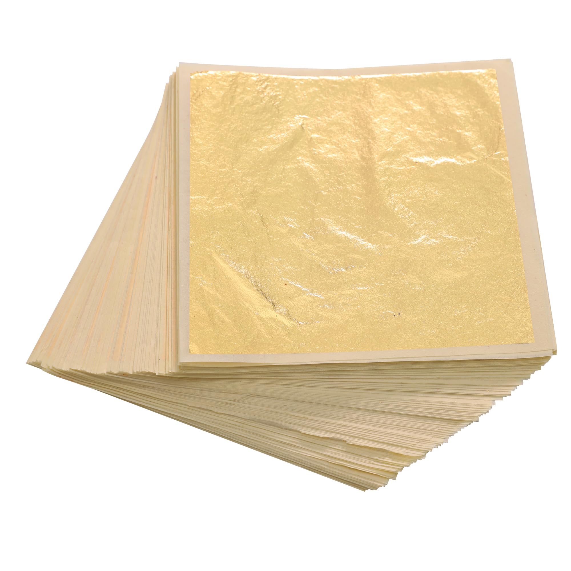 100 Feuilles Imitation Feuille D'Or 9x9cm - Dorure Artisanale, Décoration Et Loisirs Créatifs
