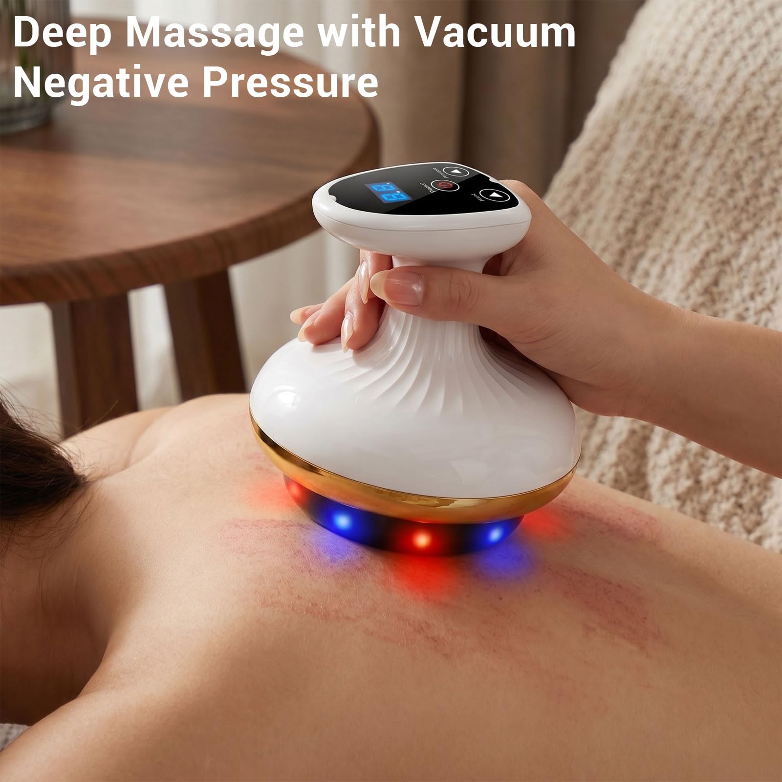 Cellulite Massagegerät 4-in-1, Vakuum Massagegerät, 9-Stufige Modusanpassung, Straffere Haut & Bessere Durchblutung, Tiefenmassage mit Wärme, Für Ganzkörper Anwendung Zuhause
