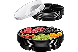 Round Plastic 6-Section Serving Tray: 11.8" Fiesta Veggies & Snack Platter