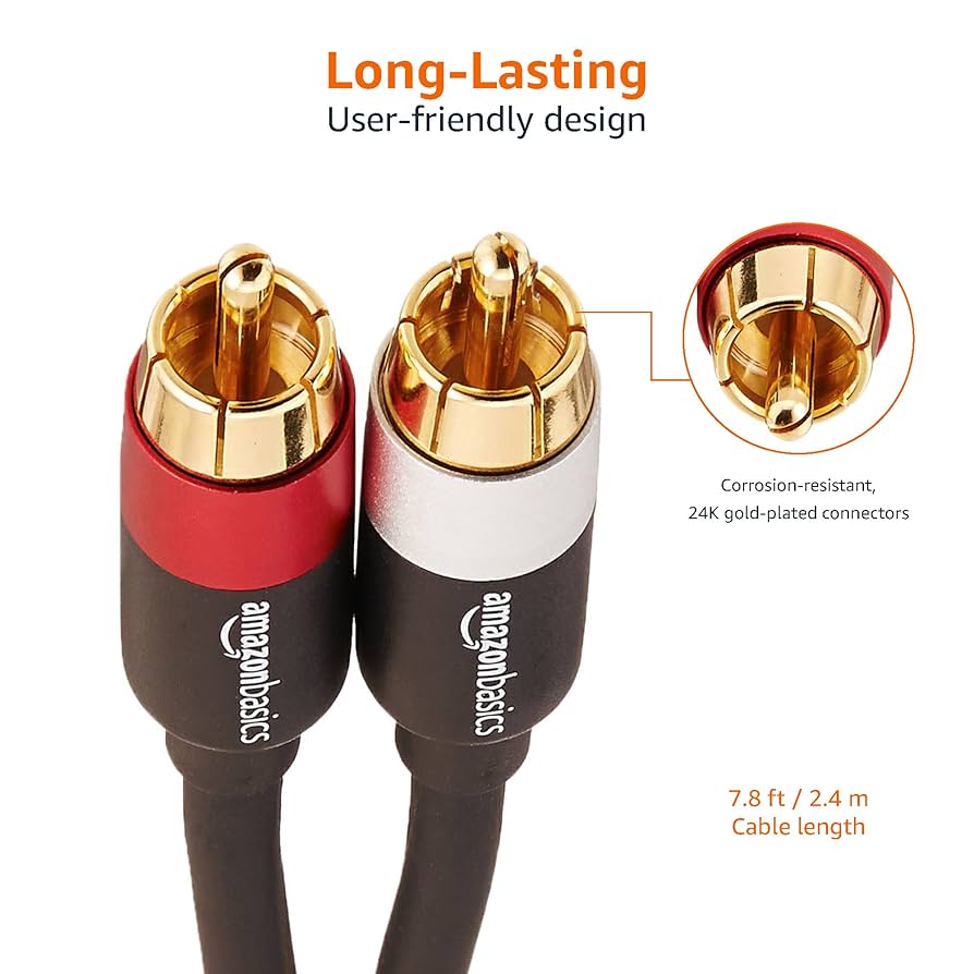 amazon basics RCAケーブル2.4m ×10本セット【新品未使用】 amazon basics RCAケーブル2.4m ×10本セット【新品未使用