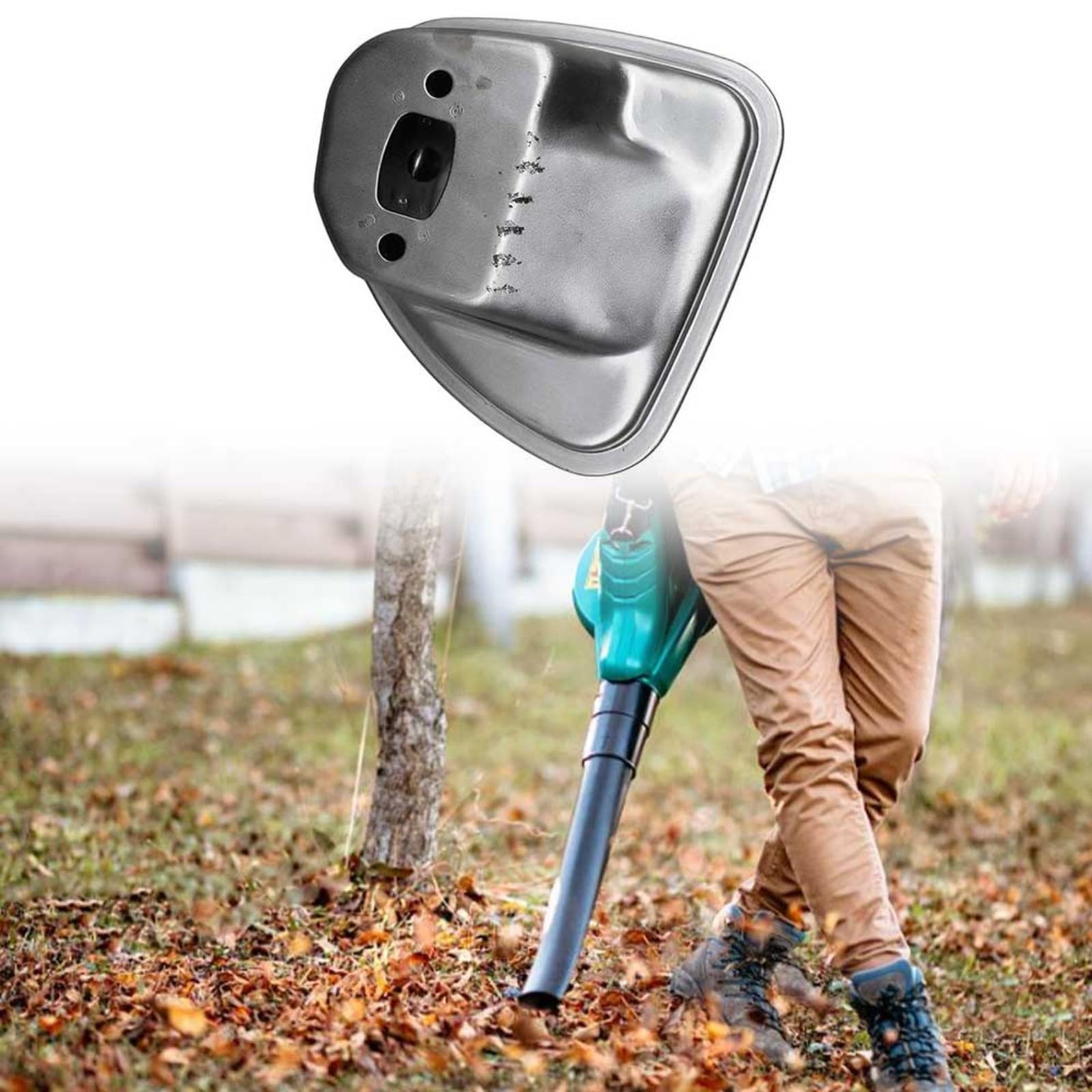 FUBESK BG56 SH56 - Repuesto de silenciador de soplador, parte de silenciador de metal 4241 140 0614, accesorio de reducción de ruido para soplador de hojas y para aspiradora, diseño resistente