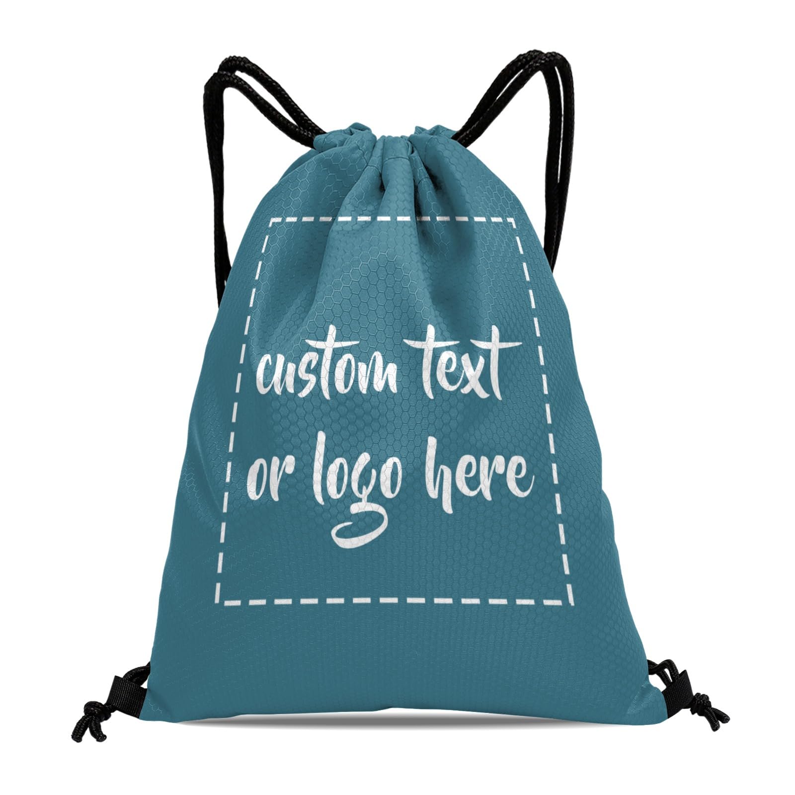 Custom Drawstring Bags with Logo Name Text Oxford Cloth Personalized Drawstring Backpack Waterpoof Customized Drawstring Pockets Cinch Sack for Gym, Outdoor, Indoor, Sports, 1 Pack