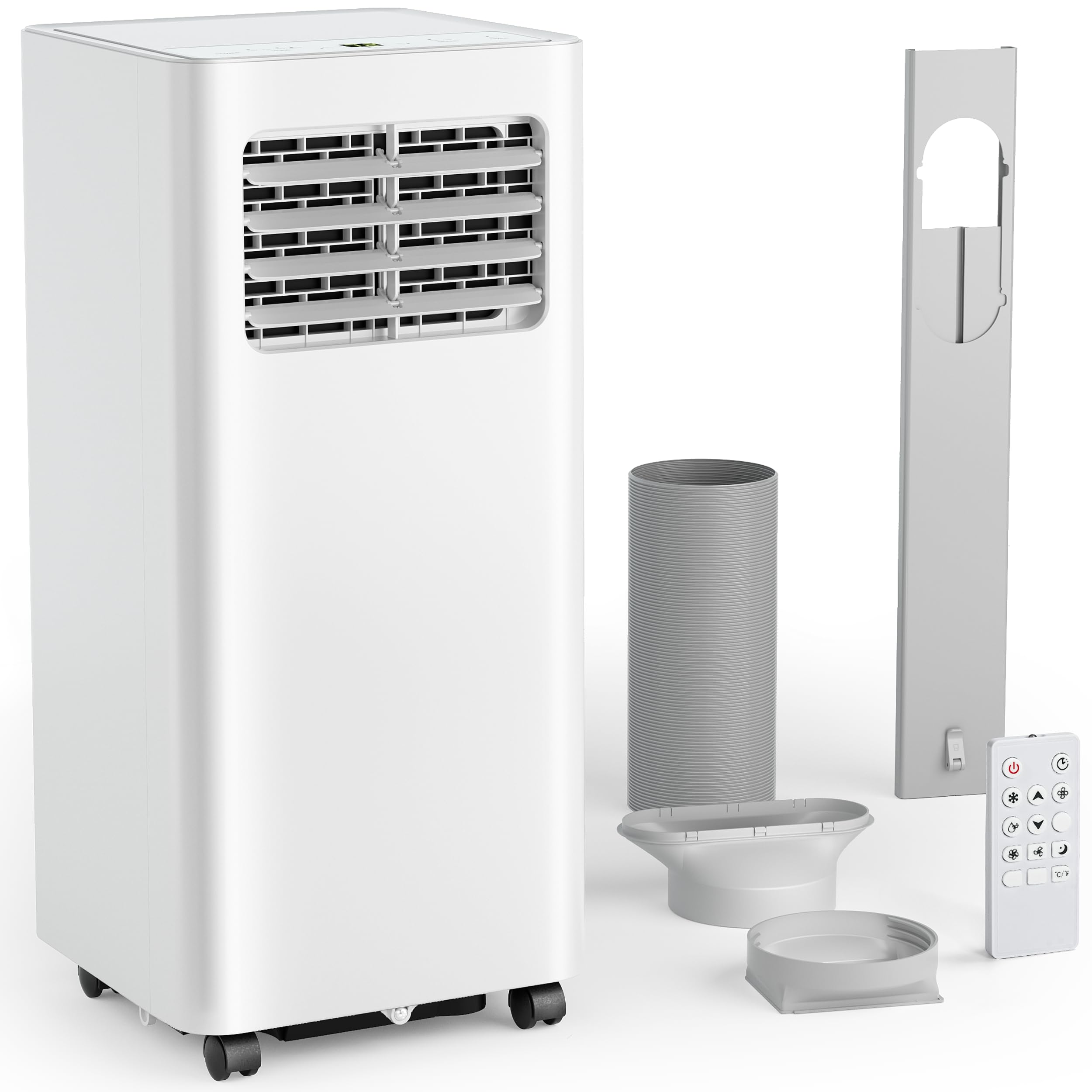 Air Conditioning Unit - Portable Air Conditioner 7000 BTU with Remote Control, 4-in-1-Cooling, 24H Timer, Dehumidifier & Sleep Mode AC, Aircon with Digital Display, Window Kit | Covers 215 sq.ft