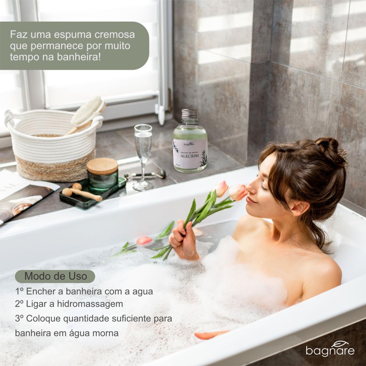 Espumas Banho Banheira Relaxante Alecrim Hidromassagem Spa Ofurô