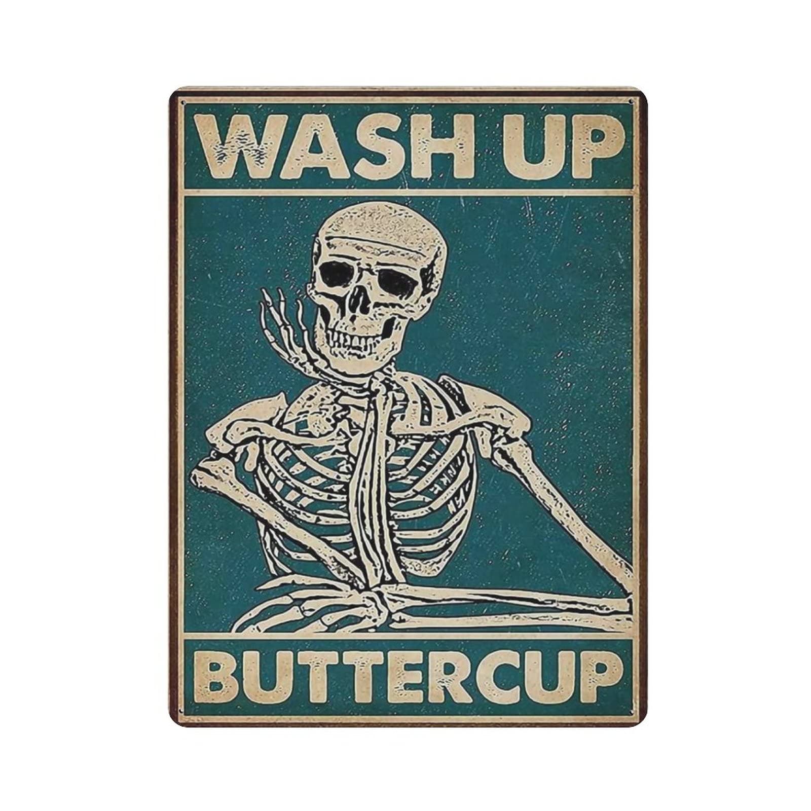 AOOEDM Skeleton Style Metal Signs for Garage Man Cave Bar Kitchen Coffee Tin Sign Nostalgic Wall Decor Signs Vintage Retro Poster