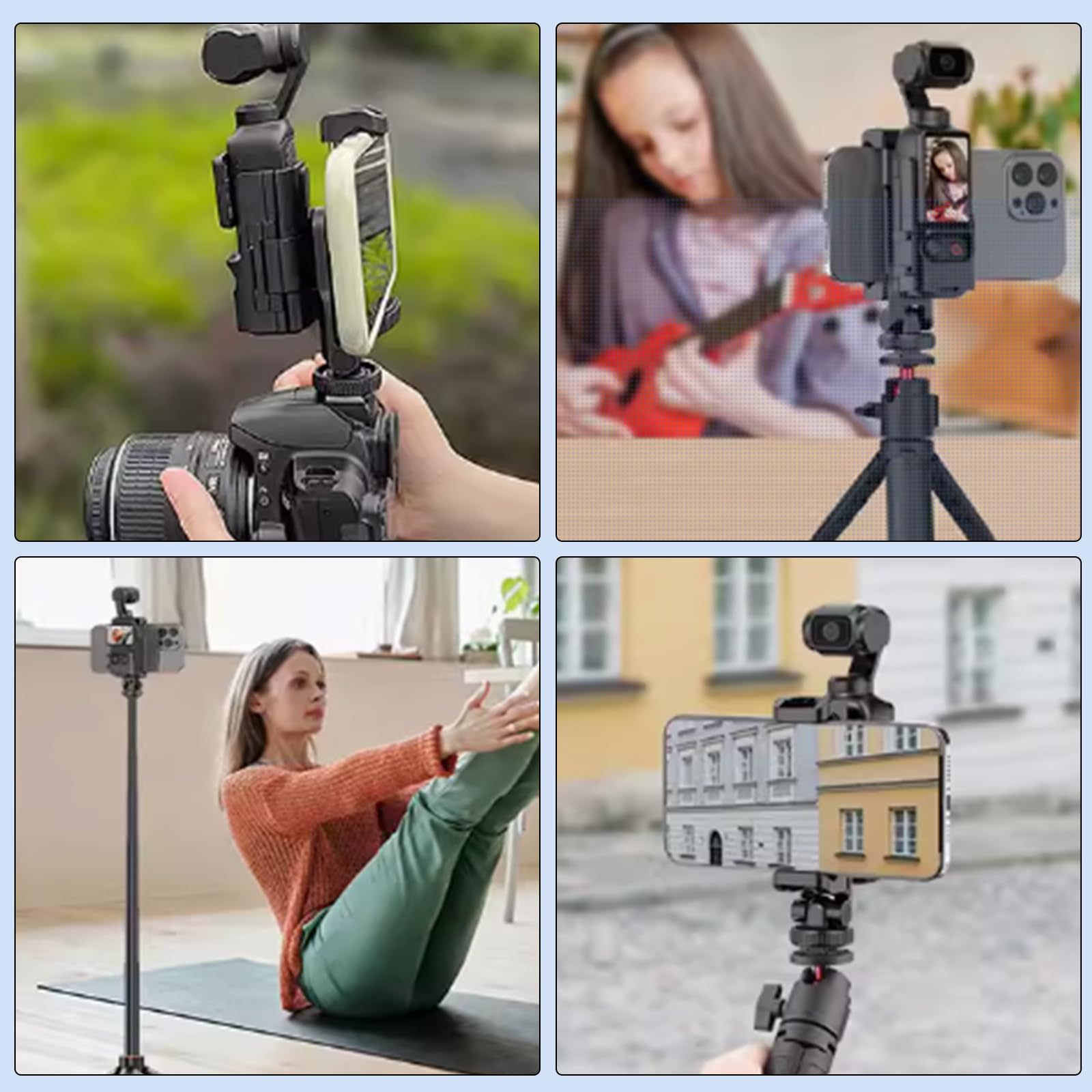 Morsetto per telefono cellulare con supporto teleprompter filettatura da 1/4" per 3 gimbal, consente una registrazione video fluida con la fotocamera