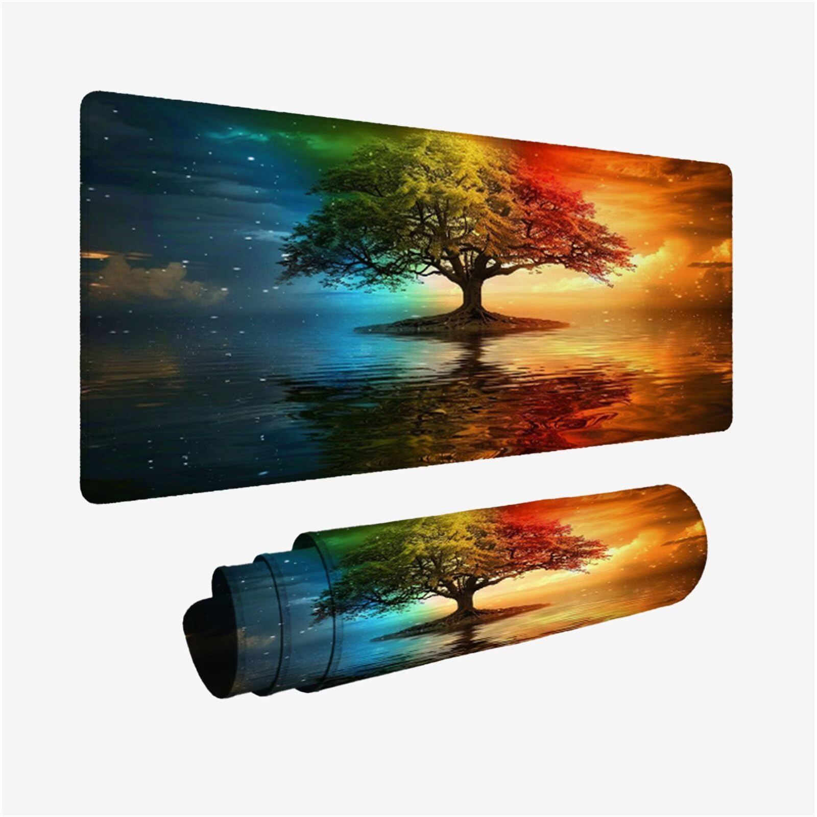 Pomarańczowa podkładka pod mysz XXL 1000x500, podkładka pod mysz pod biurko niebo wodoodporna podkładka, mysz z antypoślizgową podstawą, pod ręką szyte krawędzie, akcesoria do gier, prezent męski H2