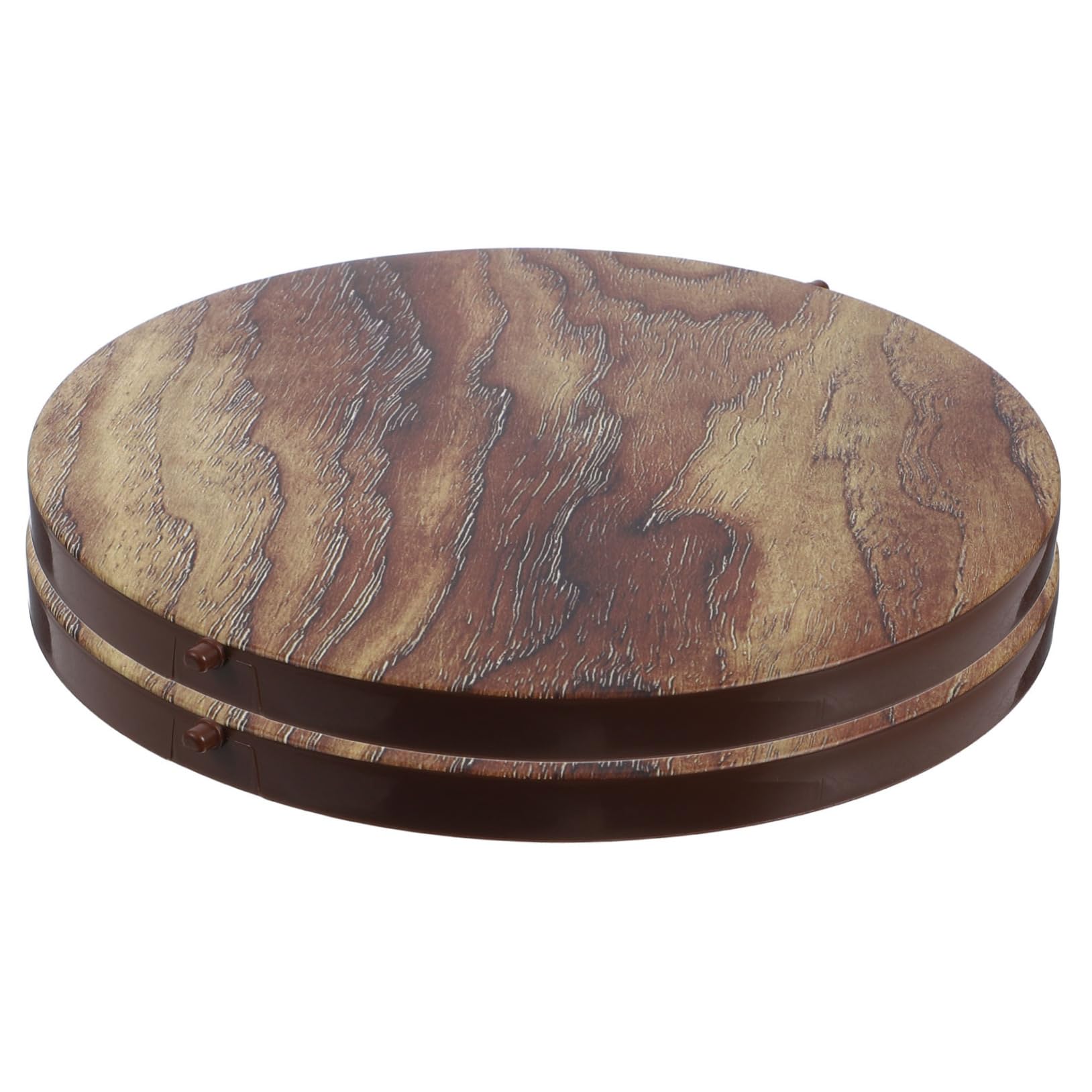 HOOTNEE 2 pcs Wood Grain Garbage Can Cover Stylish Flip Lid for Household Trash Bin Versatile Waste Management Accessory for Home Hotel Catering Spaces