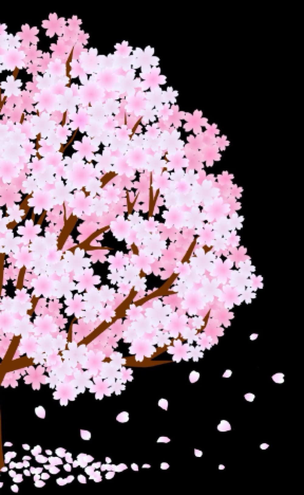 Mini Sakura Tree Notebook: Cute pocket, small size 4”x6,5” soft cover lined journal; Cherry Blossom flower design; Black & Pink colors