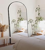 Vista 6 de NeuType Espejo arqueado de longitud completa, 71 x 32 pulgadas, espejo grande de cuerpo completo con marco de metal de aluminio, protección contra
