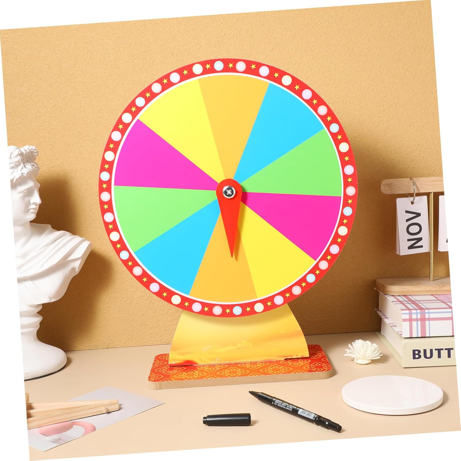 LIFKOME Portable Roulette Wheel Wheel Stand Fortune Game for Adults Party Prop Carnival Game