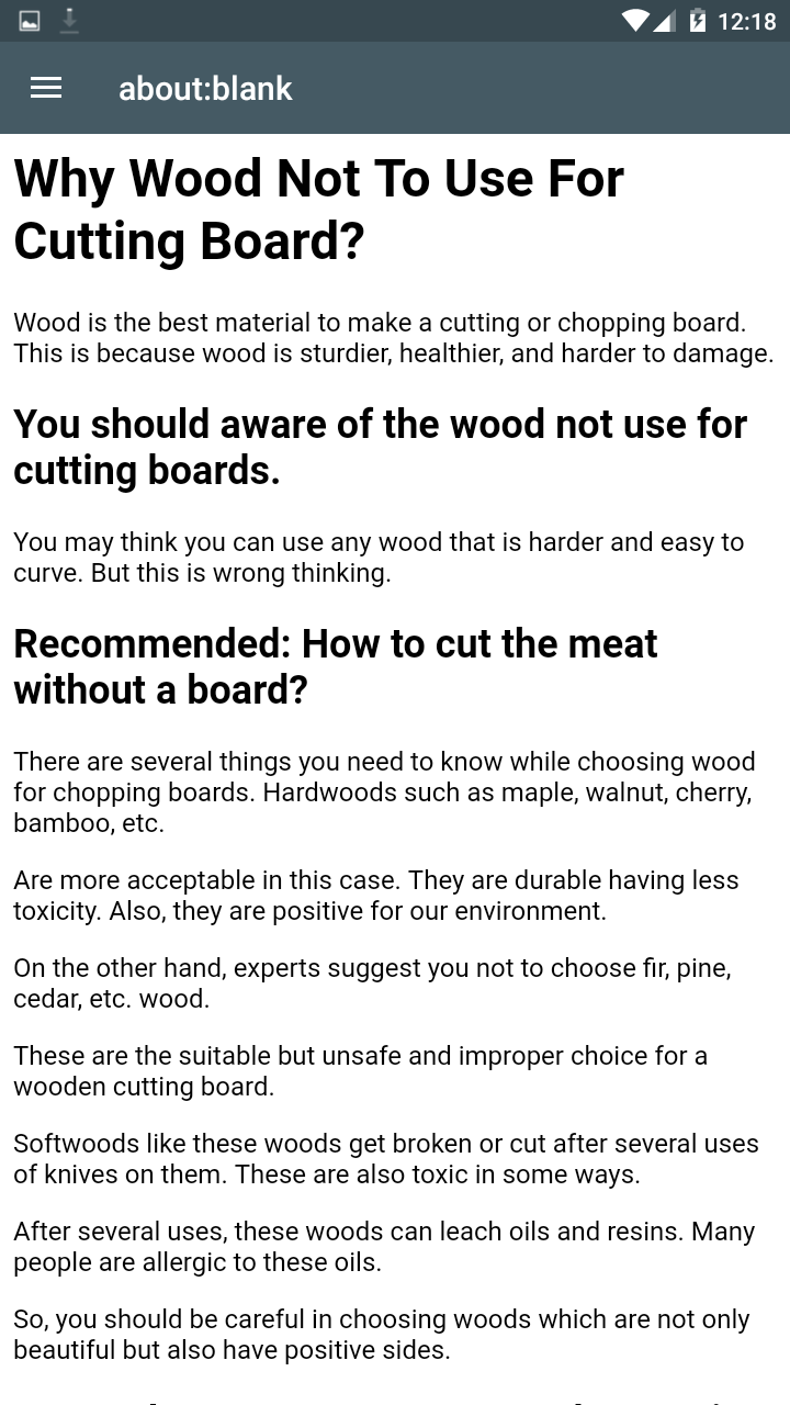 Why Wood Not To Use For Cutting Board? App on Amazon Appstore