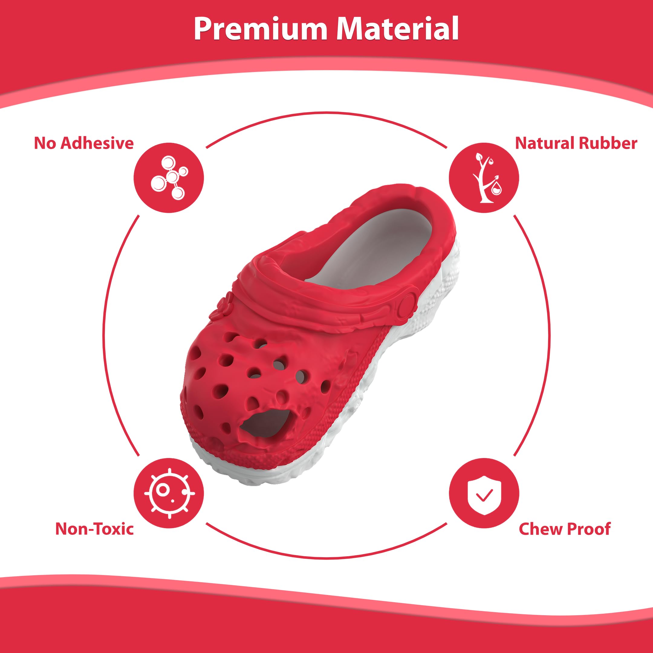 Gork AI Indestructible Dog Toys - 2 Pack Slippers Shape, 2 in 1 Dog Treat & Interactive Toys (Scarlet Red & Yellow Pastel, Medium) - Image 2