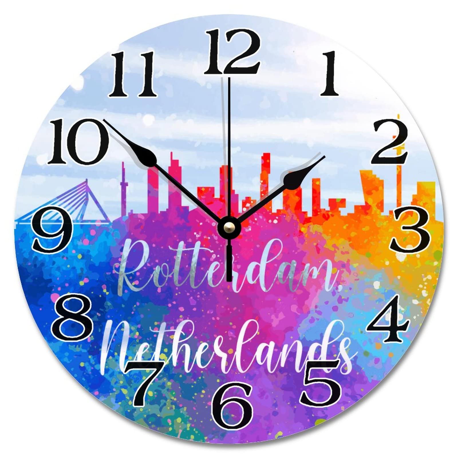 Horloge murale Rotterdam de 30 cm silencieuse pour salon et déco de ferme