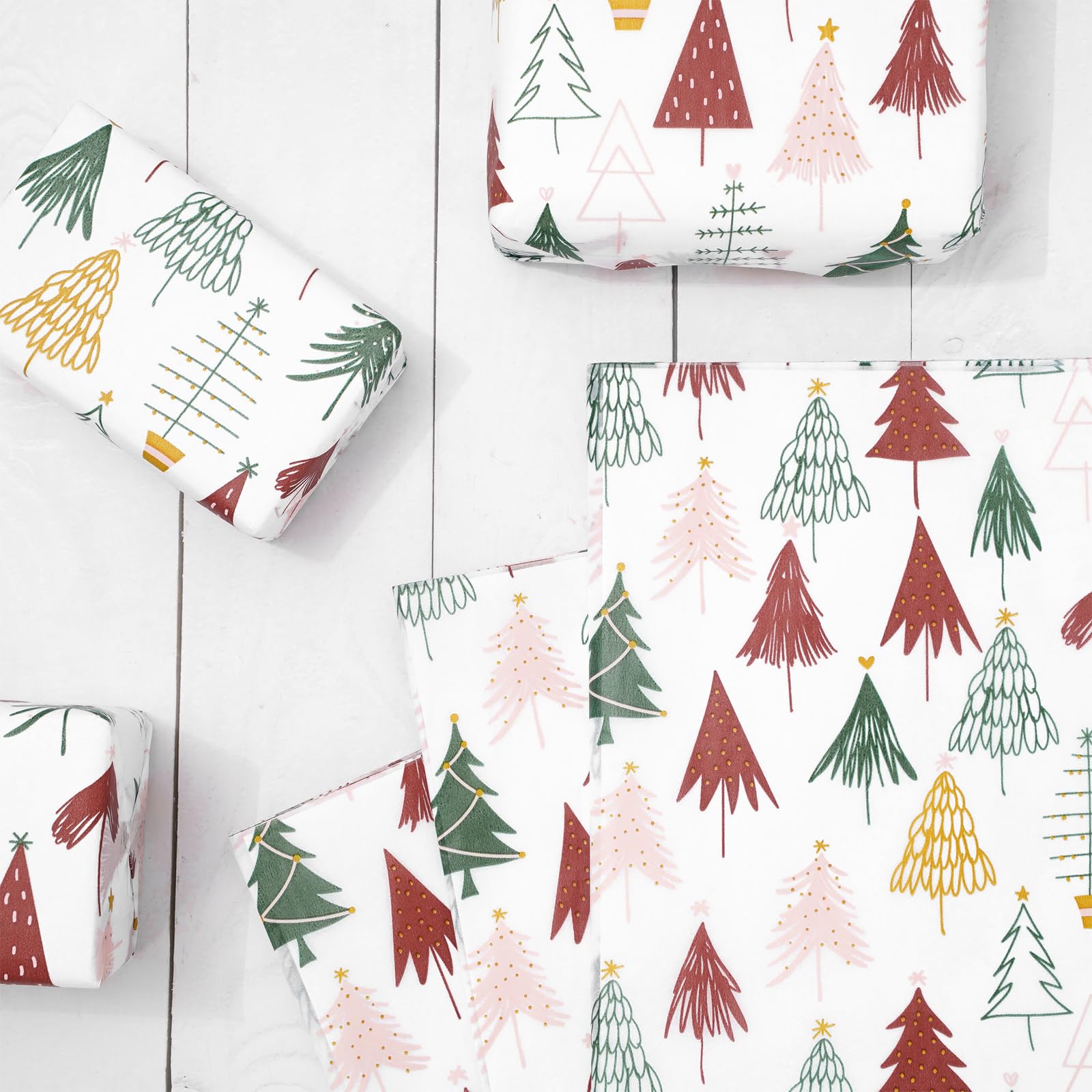 60 Sheets Christmas Tree Tissue Paper, 20''x14'' Watercolor