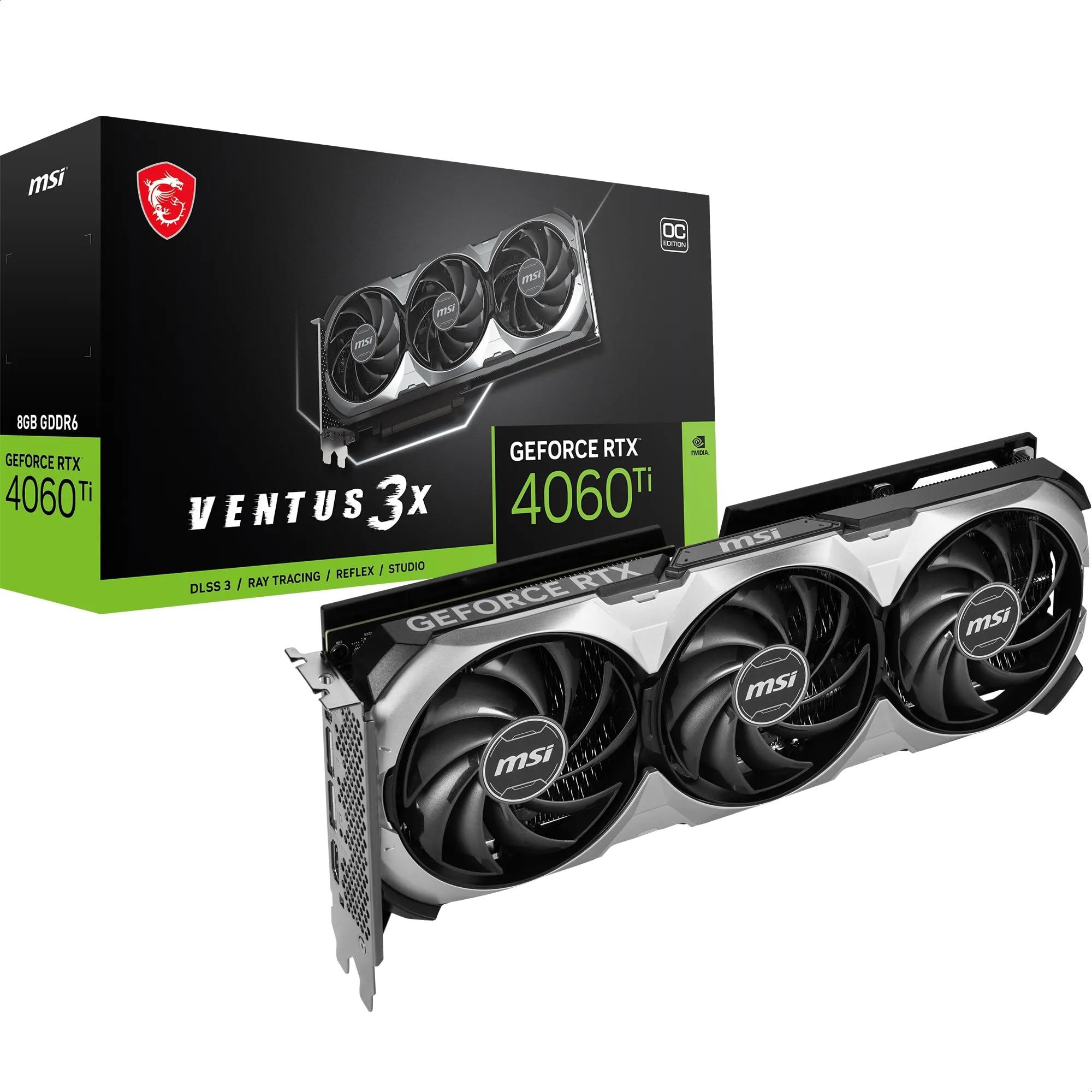 MSI GeForce RTX 4060 TI 8G Ventus 3X E1 OC Grafikkarte -NVIDIA RTX 