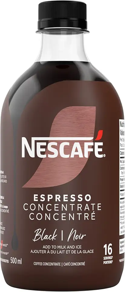 NESCAFE Espresso Black, Coffee Concentrate, Add to Ice & Cold Water for Americanos or Milk for Lattes, Can Also Be Used Hot, Rich Smooth & Bold Flavour, Recyclable, Contains Caffeine, 0.5 L