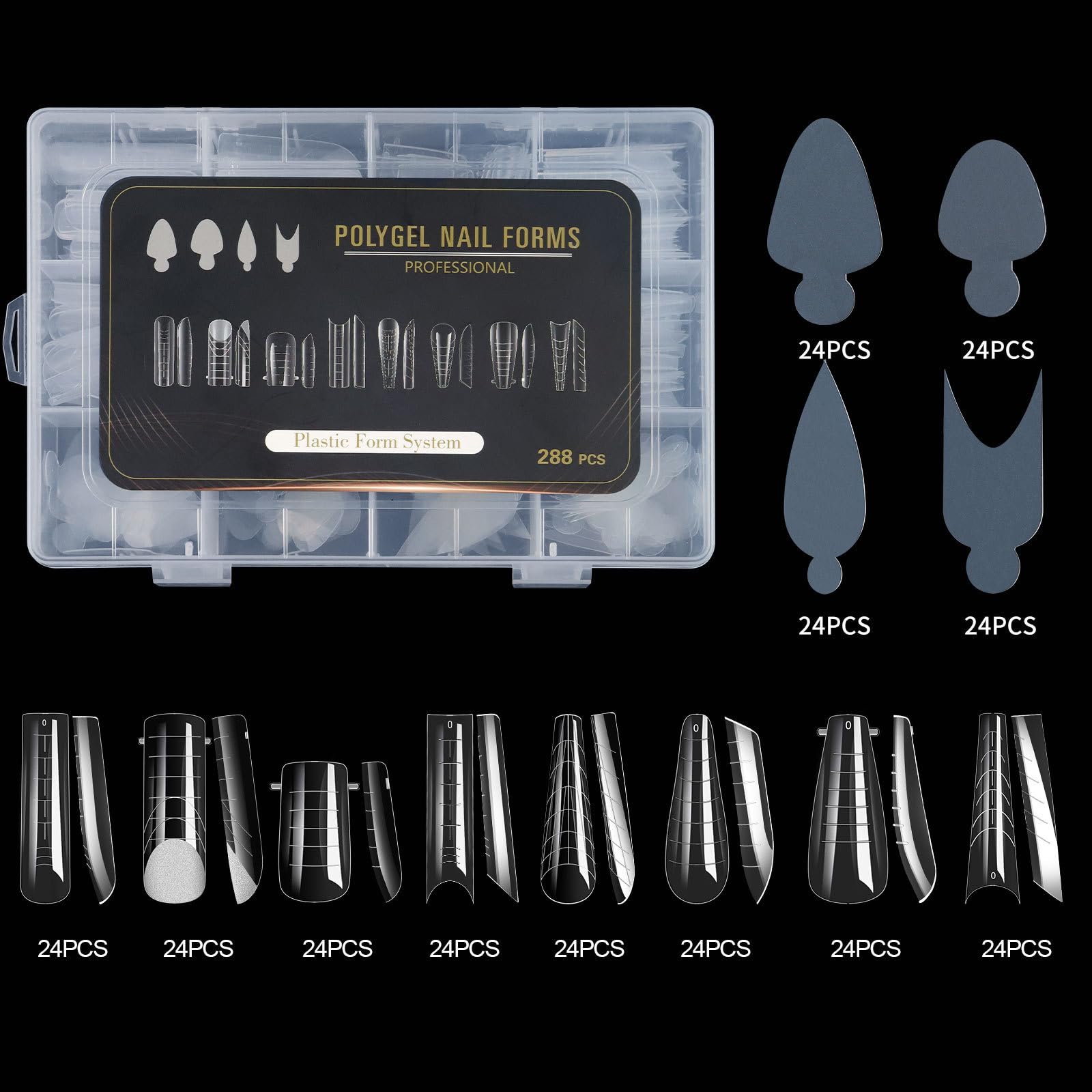 Duals Forms Set per Extension Gel Form French Line Sticker Acrilico Stampo Manicure Strumento