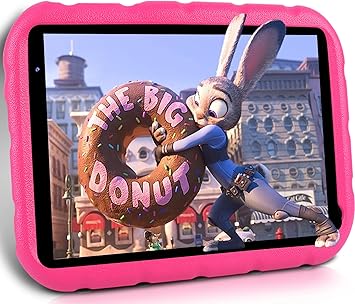 Oangcc Kids Tablet Android 11 FHD 7inch Tablet for Kids, Children Tablet 2GB RAM+32GB ROM (Up to 128G) Parental Control | Kid-Proof Case | Dual Camera WiFi Toddler Tablets - Pink