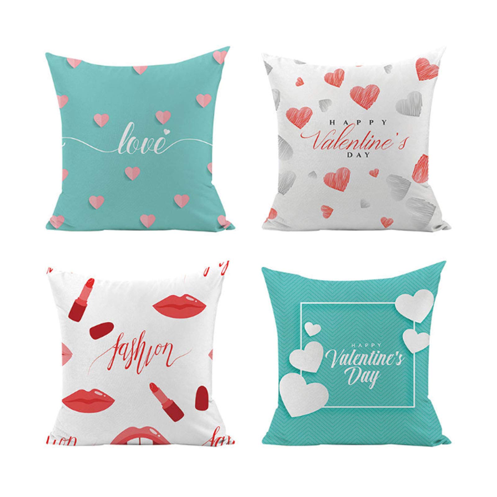 Housses de coussin de la Saint-Valentin bleu 18x18 pouces pour embellir votre canapé