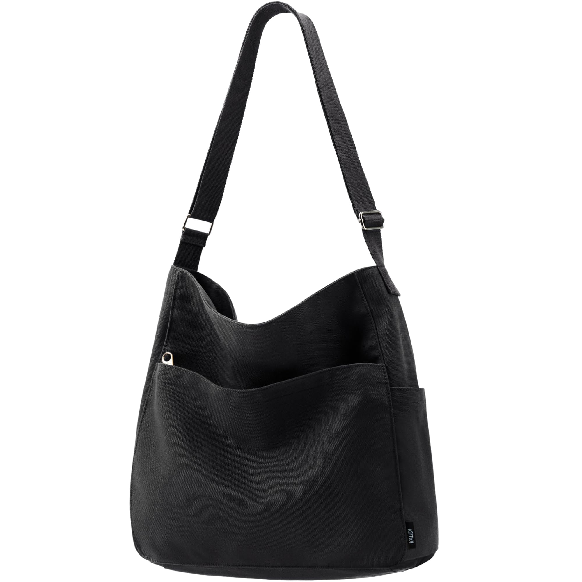KALIDI Canvas Tote Bag Large Hobo Crossbody Shoulder Handbag Zipper Messenger Bag for Women or Men Casual College