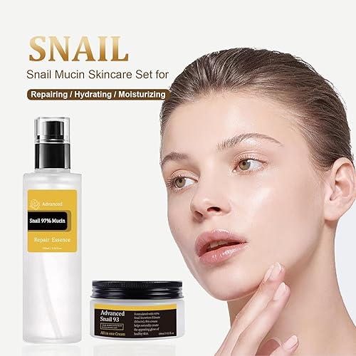 Miniatura 3 de Snail Essence Duo - Crema de mucina de caracol y esencia de mucina de caracol, hidrata y mejora las manchas oscuras y los beneficios antiging,