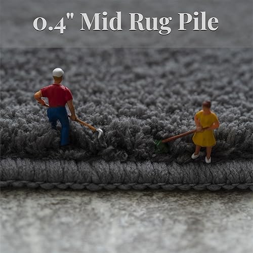 Miniatura 2 de STARUIA Alfombra suave de área grande de 8 x 10 pies, alfombra gris lavable para sala de estar, alfombra antideslizante para dormitorio, alfombra