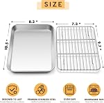 Petite feuille de cuisson en acier inoxydable avec ensemble de rack, E-far 10.5. - Lave-vaisselle sans danger