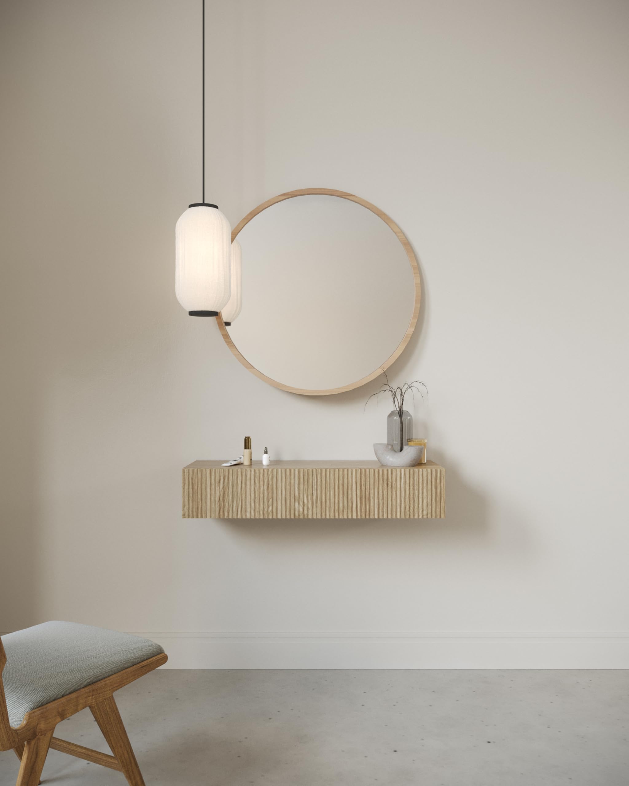 Selsey Consolle Ingresso Sospeso 90 x 17 cm Tavolo Console con Cassetto A Lamelle Rovere Oliato Nolie