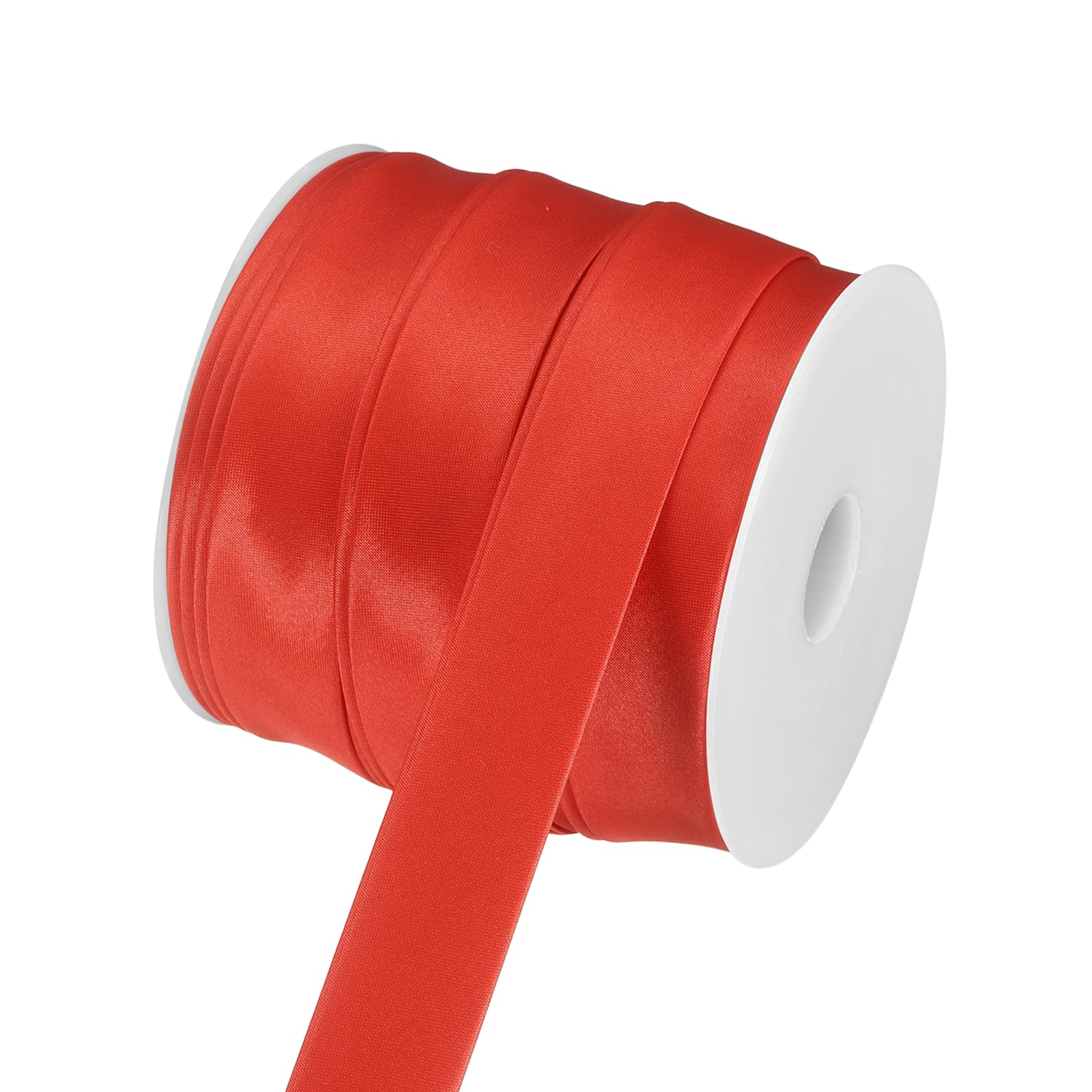 sourcing map Double Fold Bias Tape for Sewing, 1 Inch(2.5cm) x 25 Yards Satin Bias Binding Tape Continuous Bulk for Quilting Binding Seaming Hemming Fabric Piping DIY Craft, Red