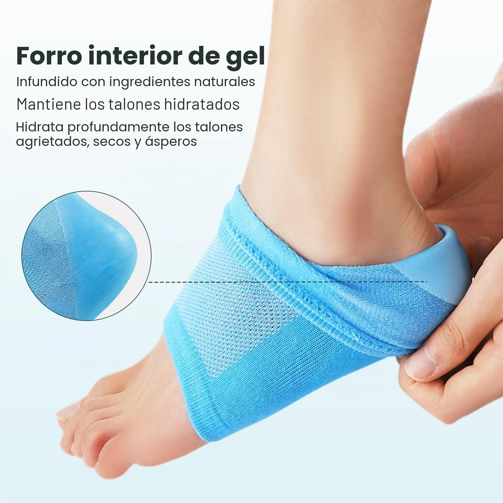 Calcetines hidratantes para el tratamiento de talones agrietados - Promifun 2 pares de calcetines hidratantes para pies secos y agrietados - Reparación de talones agrietados - Calcetines para mujeres