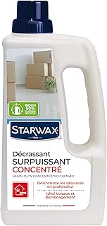 STARWAX Décrassant Surpuissant Concentré - Désincruste les Salissures en Profondeur - Idéal pour les Travaux et Déménagement - Fabriqué en France - 1 L - Jusqu'a 1600 m2