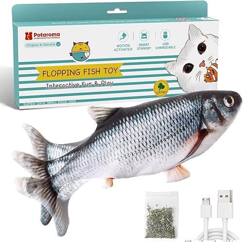 Potaroma Juguete de gato de pez flotando con SilverVine y hierba gatera peces mĂłviles mejorados 2022 peces realistas de 105 pulgadas juguete de Potaroma Juguete de gato de pez flotando con SilverVine y hierba gatera peces mĂłviles mejorados 2022 peces realistas de 105 pulgadas juguete de