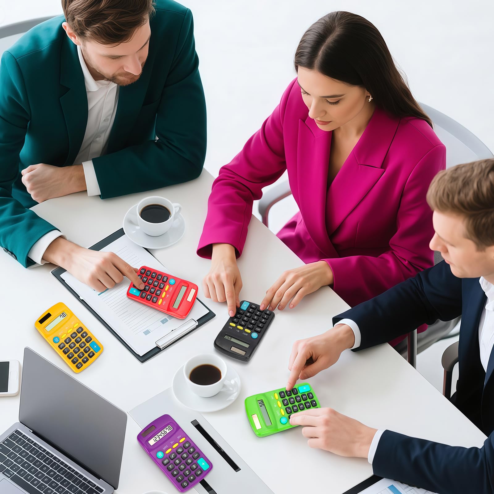 Taschenrechner, Taschenformat, Mini mit 8-stelligem Display, Solar-/Batterie-Dual-Power, Großpackung für Studenten, Klassenzimmer, Junior High, Schule, Zuhause und Büro, 6 Farben, 36 Stück