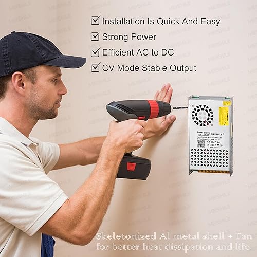 Miniatura 2 de MEISHILE Adaptador de fuente de alimentación de conmutación de 12 V, 30 A, 360 W, convertidor de transformador de CA a CC para lámpara de tira de