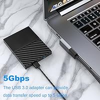 Vista 3 de AreMe Adaptador USB 3.0 de 90 grados, paquete de 4, ángulo hacia arriba y hacia abajo, ángulo izquierdo y recto USB A macho a hembra, extensor