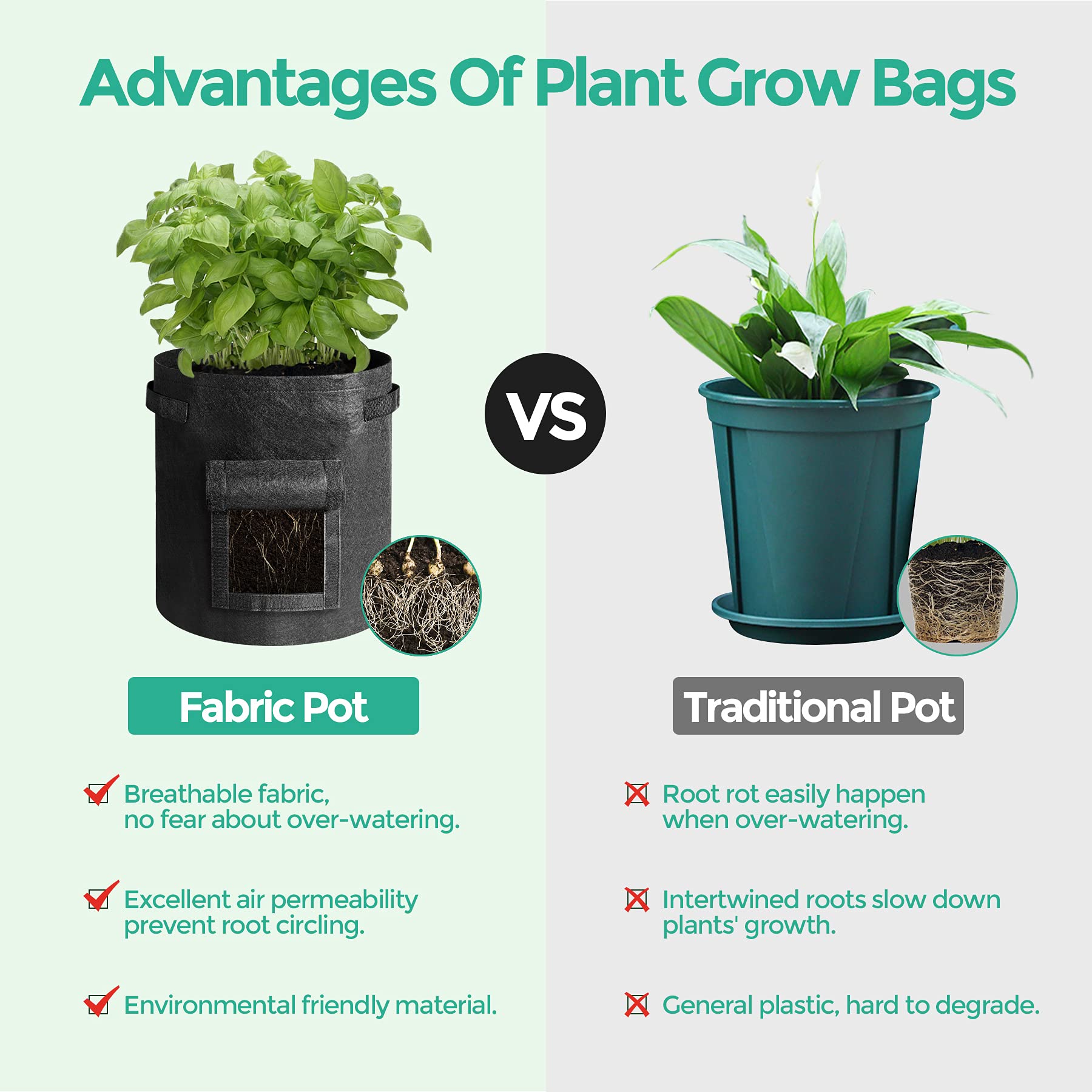 T4u 5 Bolsas de plantación de Patatas, 10 galones con Asas, Bolsa de plantación Duradera y Transpirable, Bolsa de Cultivo Reutilizable para Potates, Tomates y más