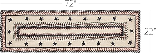 Miniatura 2 de VHC Brands Colonial Star - Alfombra de pasillo con almohadilla de PVC, mezcla de yute, rectangular, color marrón y negro, rojo, 22 x 72 pulgadas
