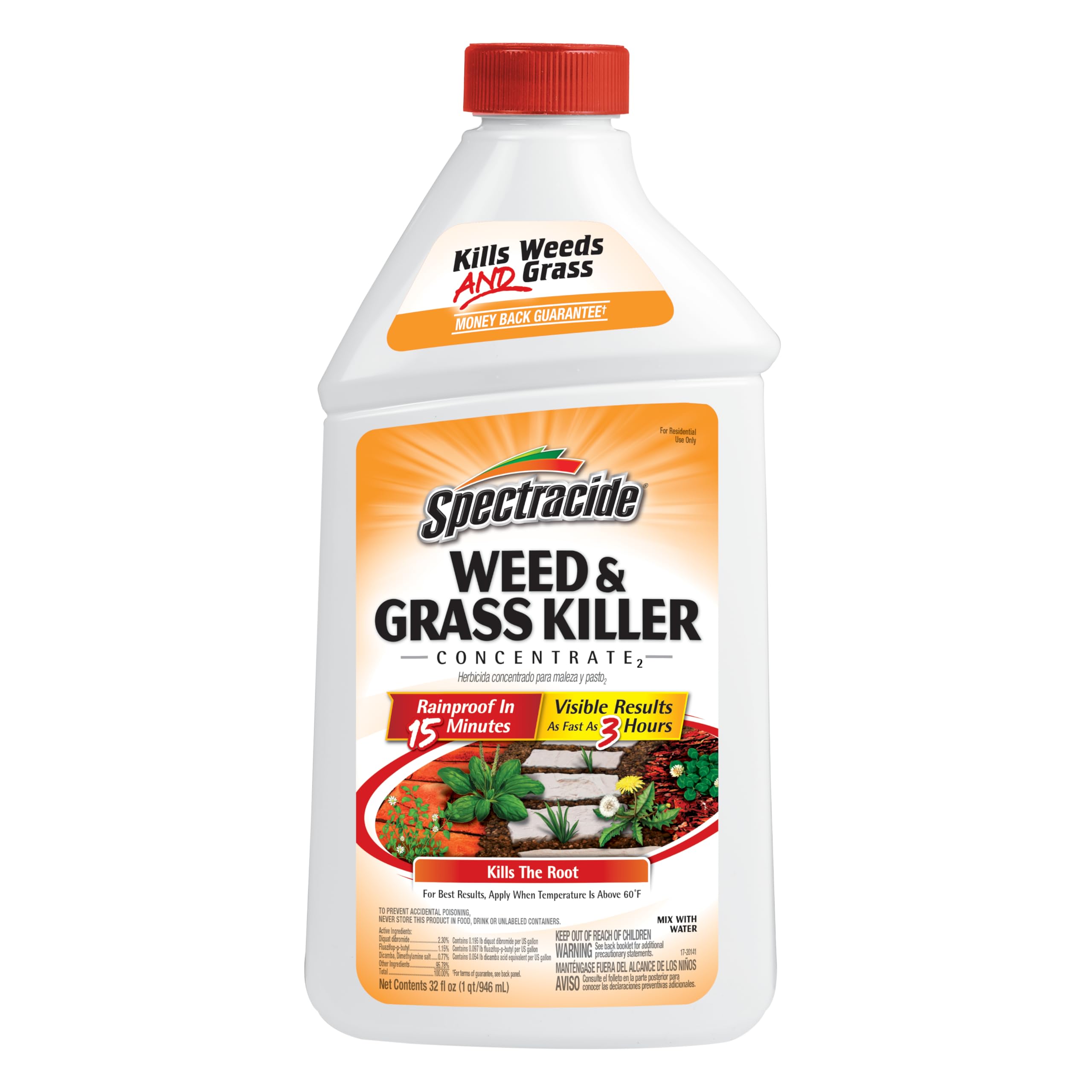Spectracide Weed And Grass Killer Concentrate 32 Ounces, Use On Patios, Walkways And Driveways