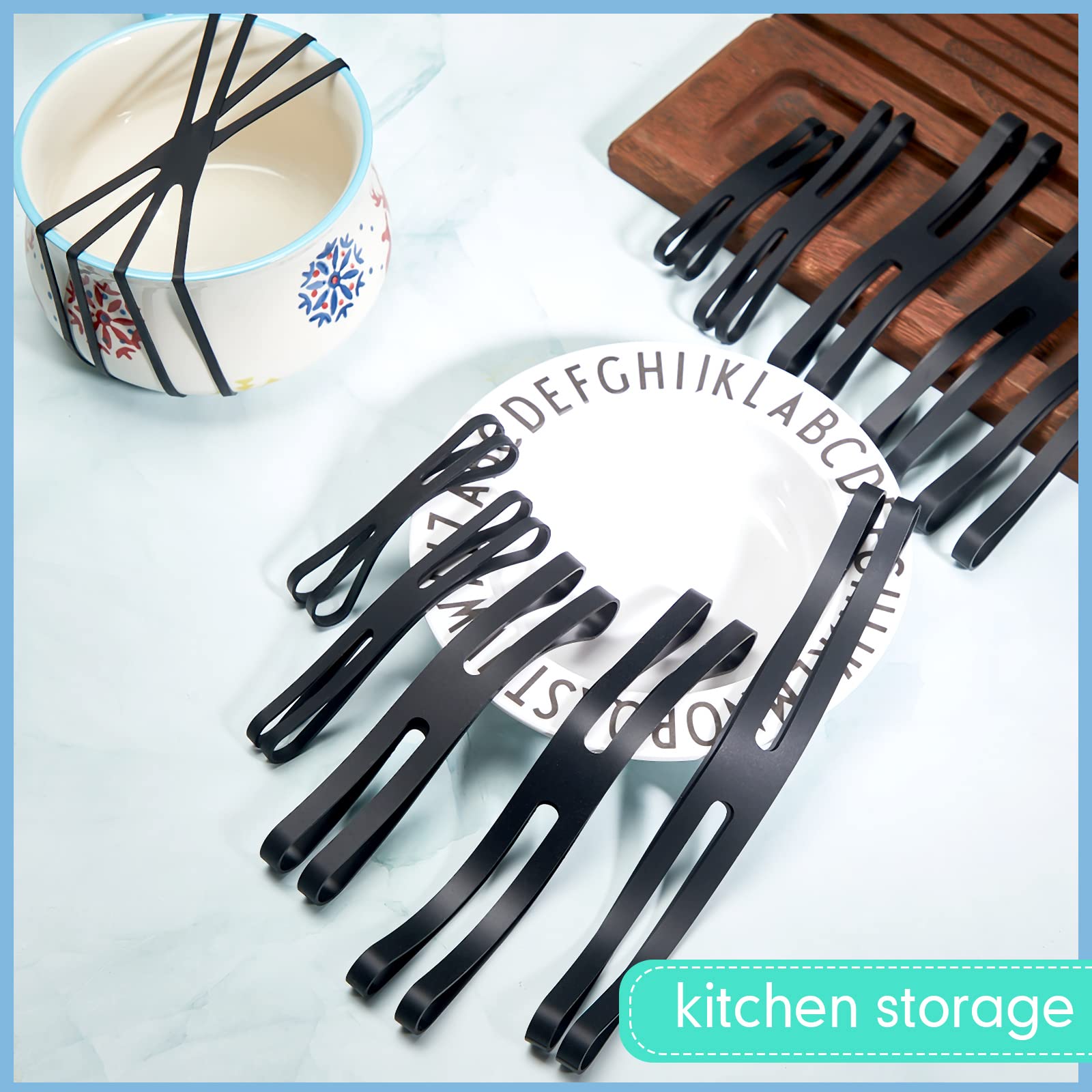 40 elastici in silicone di dimensioni assortite, per libri, macchine fotografiche, arte, cucina, avvolgimento, esercizi, involucri per borse (nero)
