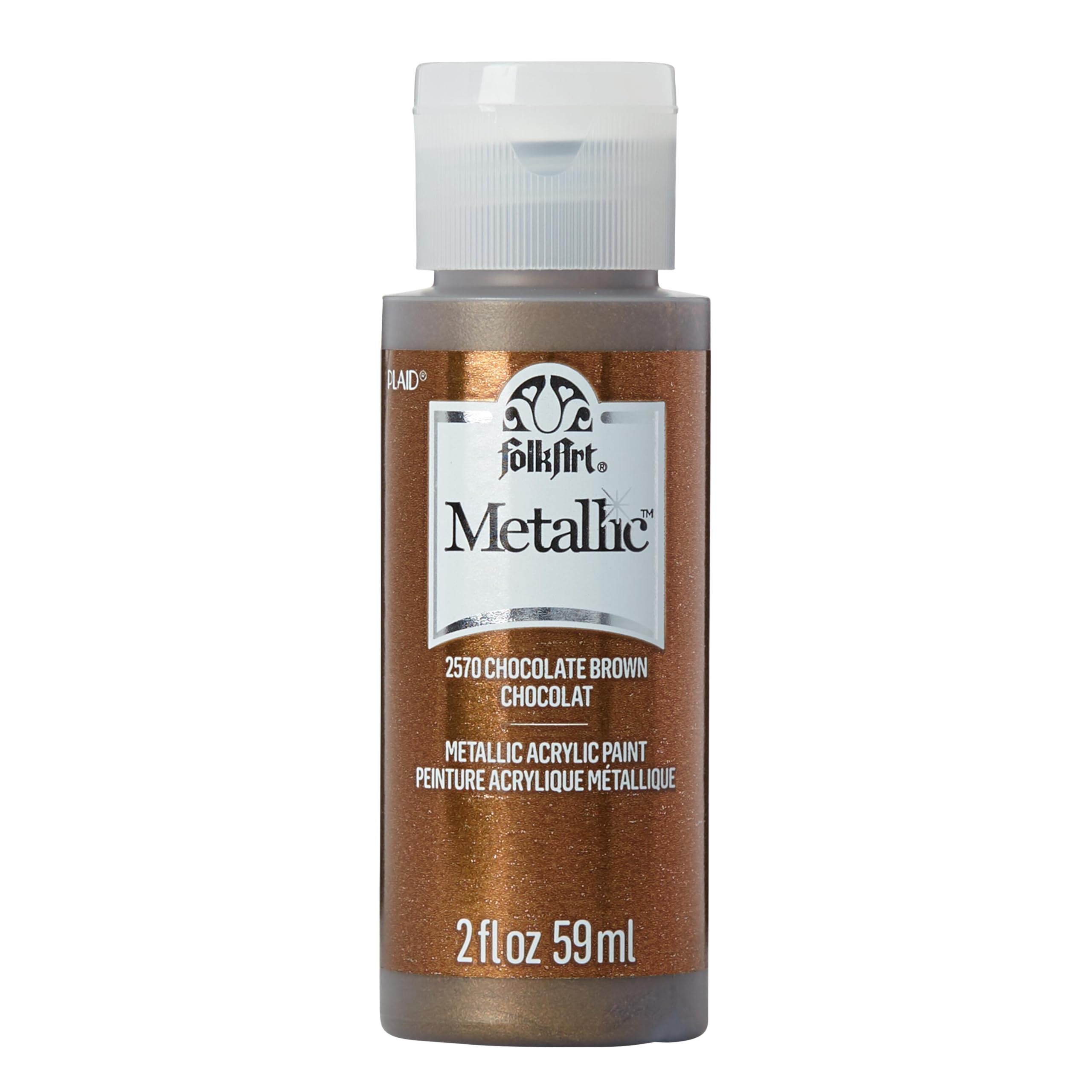 FolkArt 2570 Metallic Paint, 2 fl oz, Chocolate Brown 2 fl oz