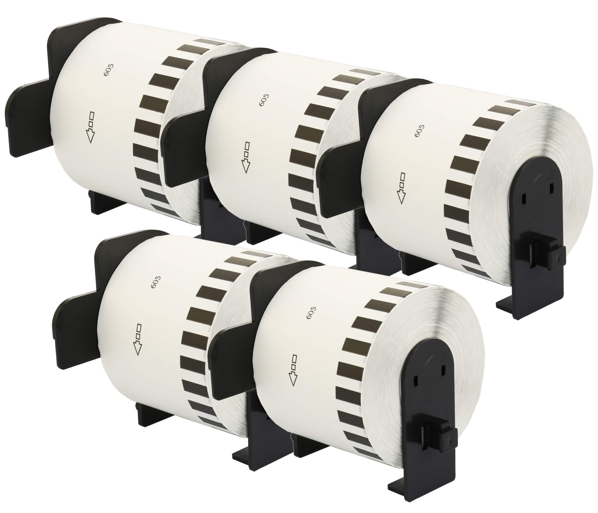 5 Compatibles Rouleaux DK44605 DK-44605 Jaune 62mm x 30,48m Papier Étiquettes continues amovibles pour Brother P-Touch QL-500 QL-550 QL-570 QL-700 QL-800 QL-810W QL-820NWB QL-1050 QL-1100 QL-1110NWB