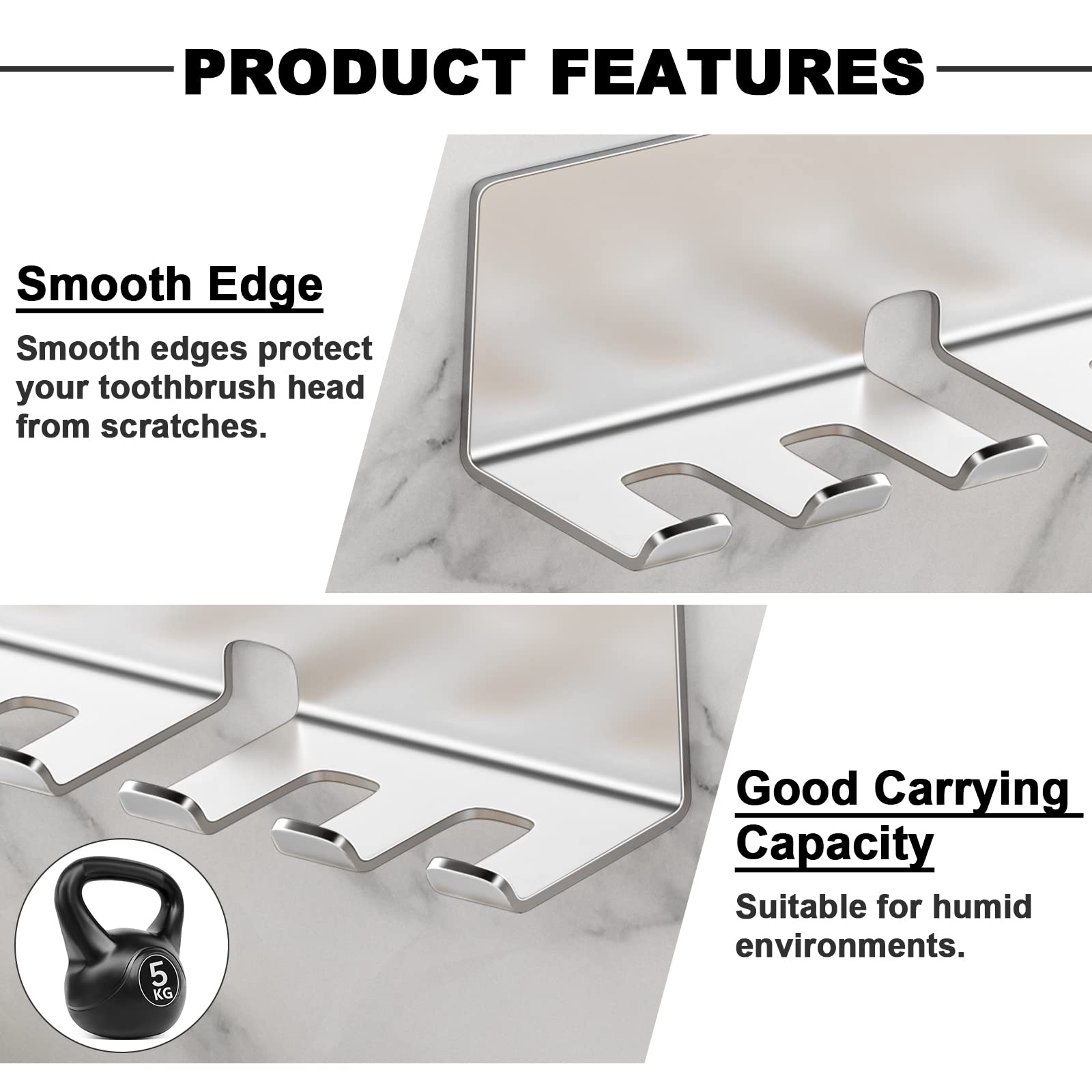 Soporte para Cepillo de Dientes eléctrico, Soporte para cepillos de Dientes para baños, Soporte para Cepillo de Dientes montado en la Pared, Soporte para Cabezal de Cepillo de Dientes de