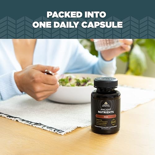 Miniatura 6 de Suplemento de hierro de Ancient Nutrition 18 mg por porción apoya la respuesta a la fatiga y el estrés hierbas adaptogénicas activadas por enzimas