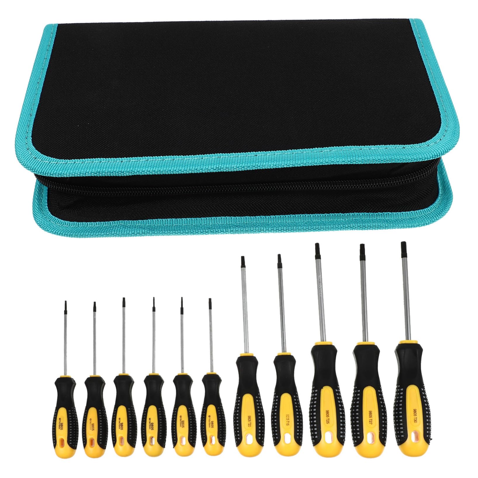 Juego de Destornilladores Estrella Manual 11 Piezas T5-t30 | Acero al Cromo-vanadio, Mango Ergonómico Mejor Torque, 1 Set para Trabajo Profesional y Uso Doméstico