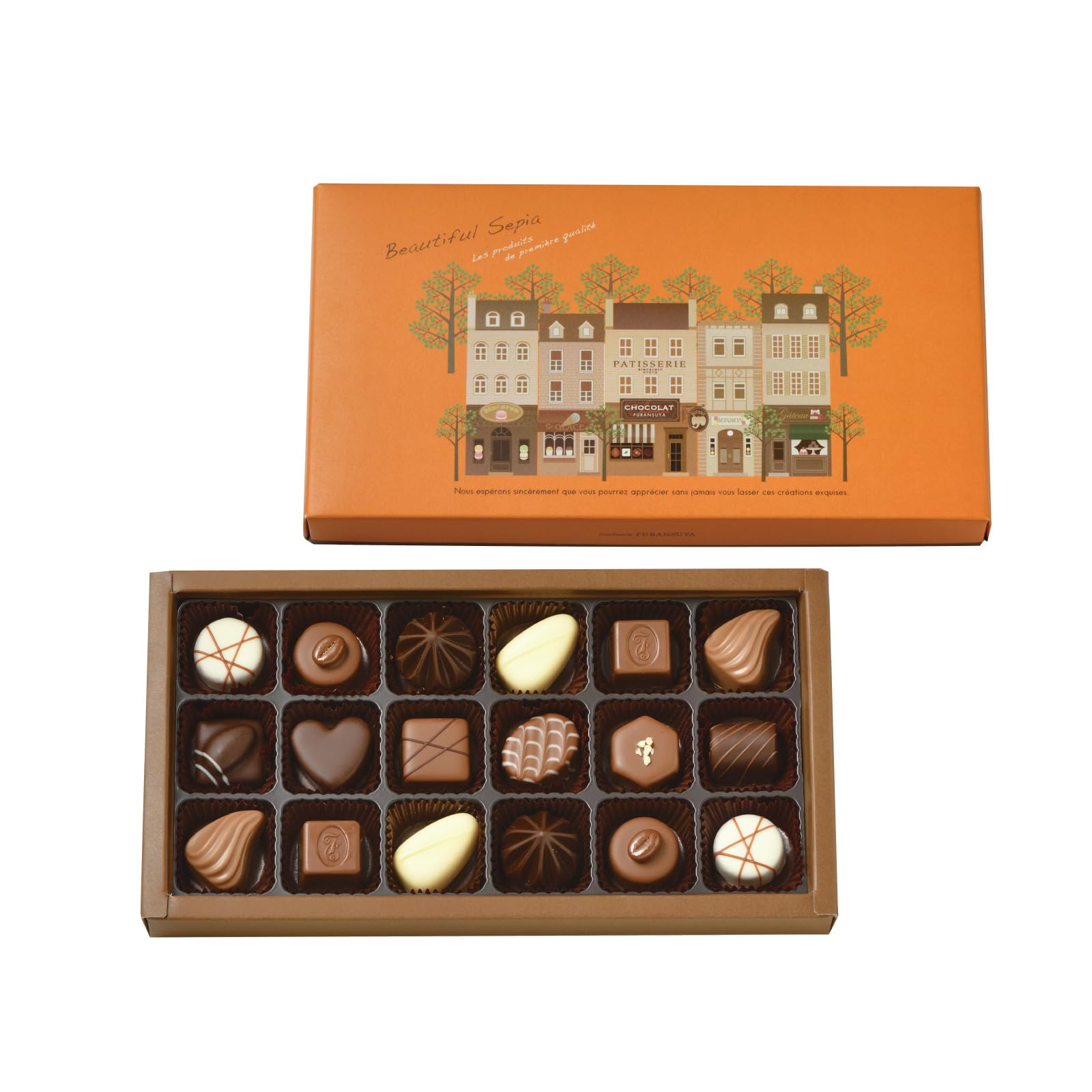 フランス屋製菓 1002 ビューティフルセピア 18個入 ｜チョコレート 詰め合わせ ホワイトデー バレンタイン ギフト クリスマス プレゼント