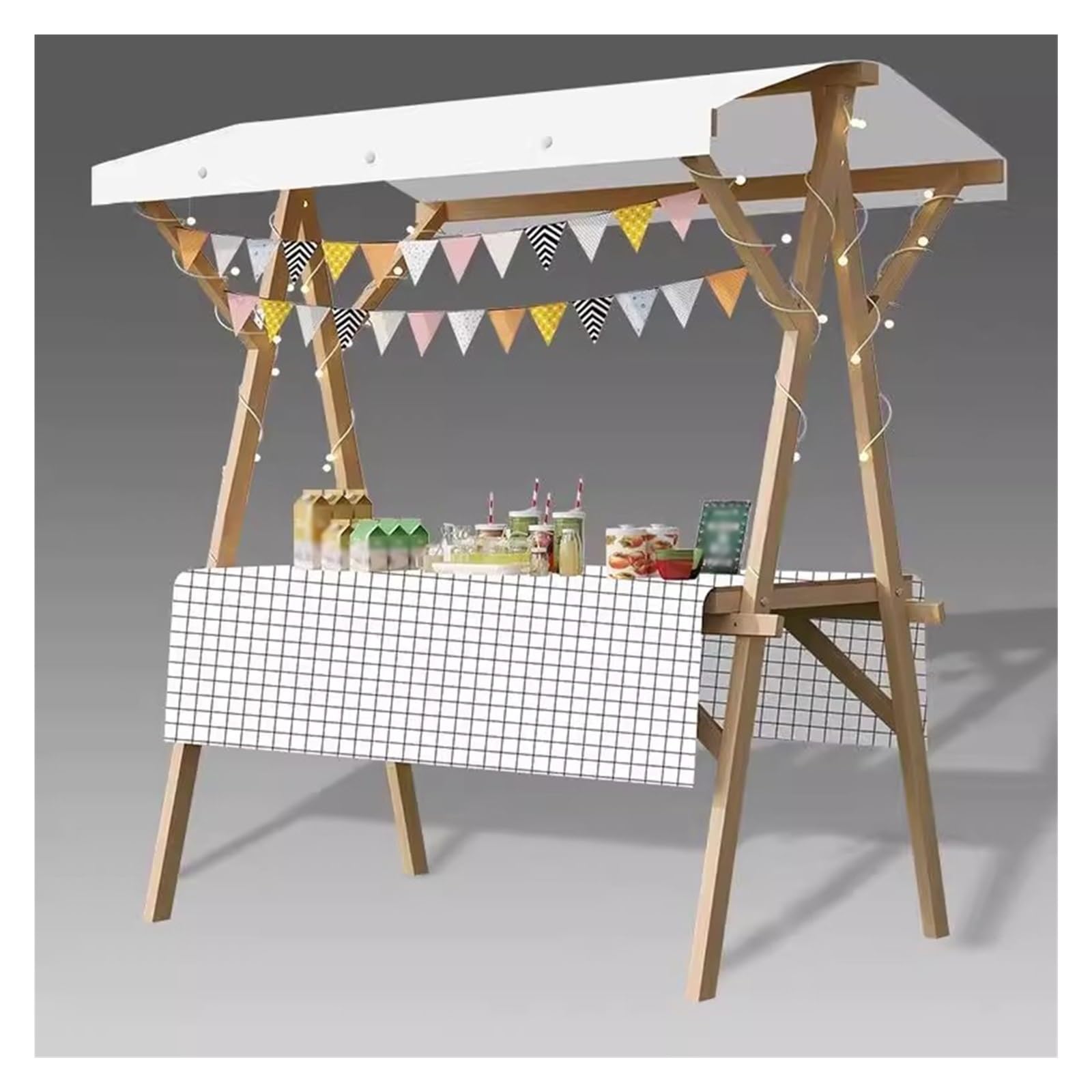 Stand leggero per mercati contadini, Stand pieghevole for mercato agricolo con tettoia e ruote, dimensioni multiple(Width/120cm(47 1/4"))