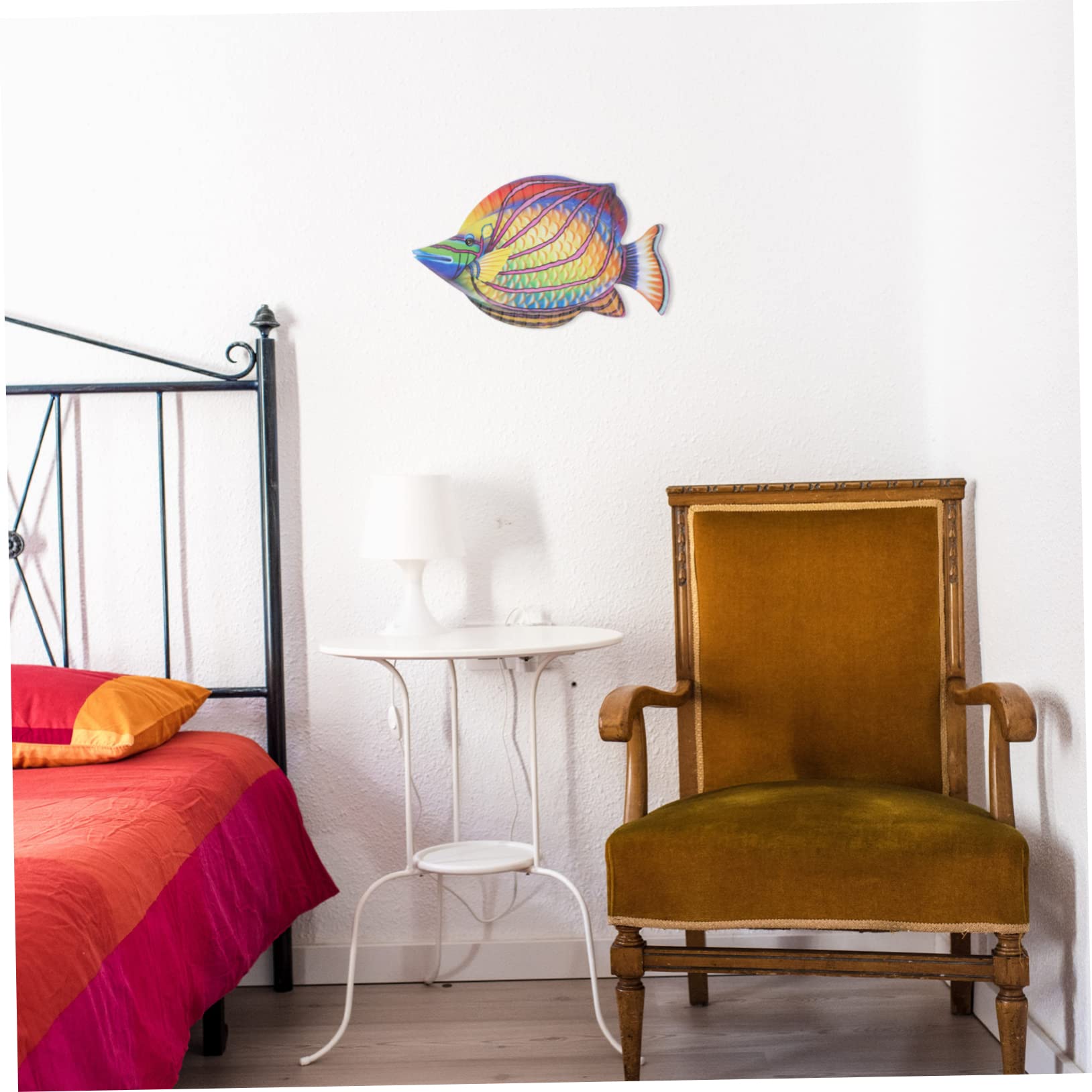 ORFOFE Décoration Murale Poisson En Fer Rouge Effet 3d, Ornement